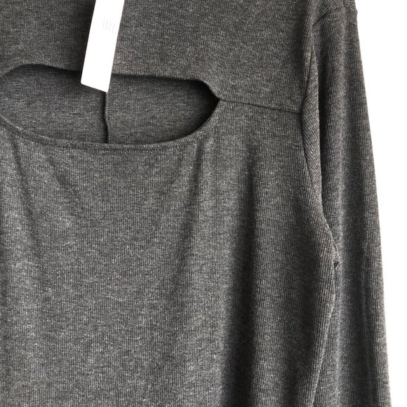 NWT Anthropologie Bordeaux Womens Sweater Dress XL Gray Mock Neck Maxi Stretch - Picture 5 of 10